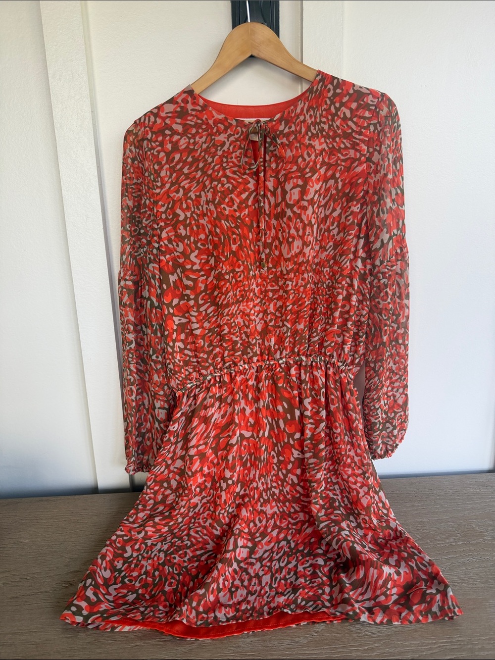 Animal-Print Long Sleeve Dress- Michael
Kors - New no tag